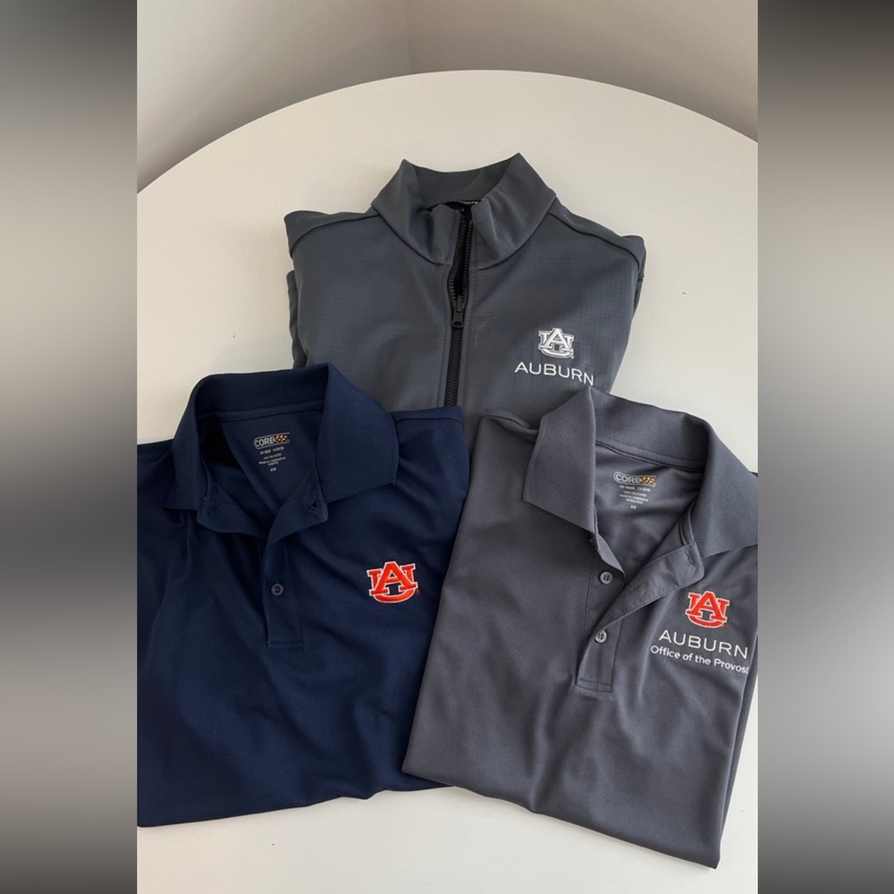 Auburn University Medium sized apparel. 2 polos and 1 zip up jacket.